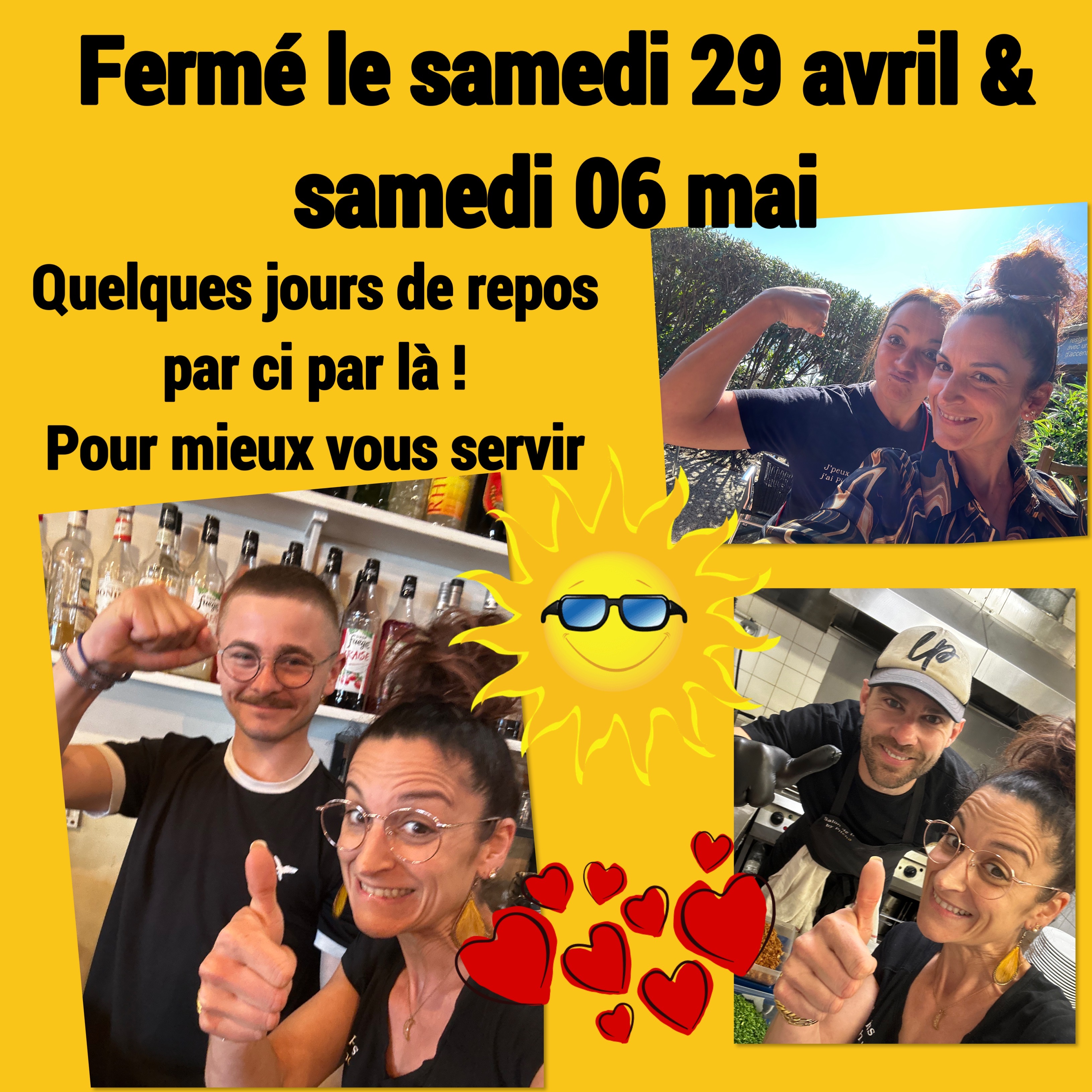 FERMETURE 29 AVRIL ET 6 MAI